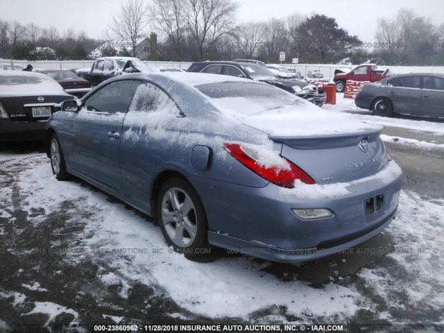 4T1CE30P97U755305 - 2007 TOYOTA CAMRY SOLARA SE/SLE BLUE photo 3