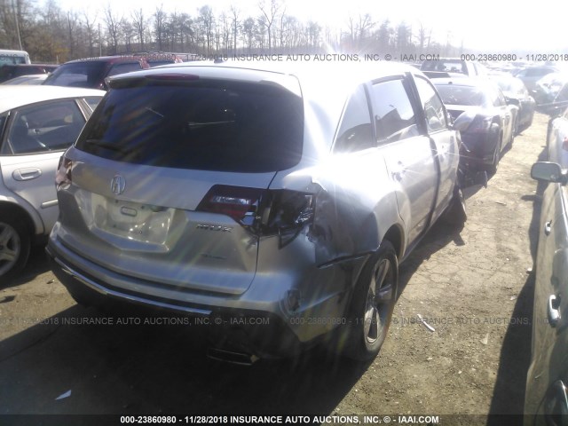 2HNYD2H35DH522281 - 2013 ACURA MDX TECHNOLOGY SILVER photo 4