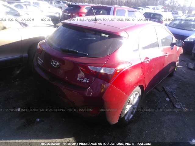 KMHD35LH4EU177878 - 2014 HYUNDAI ELANTRA GT RED photo 4