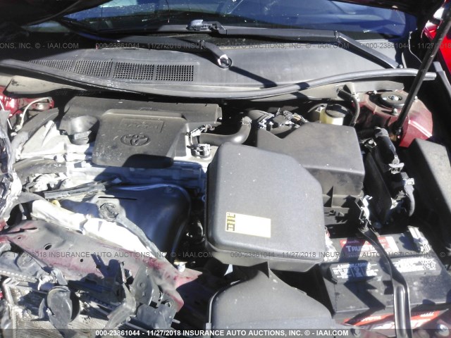 4T1BF1FKXFU924819 - 2015 TOYOTA CAMRY LE/XLE/SE/XSE RED photo 10