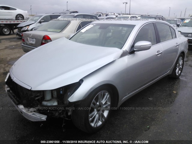 KMHGC46F89U044130 - 2009 HYUNDAI GENESIS 4.6L SILVER photo 2