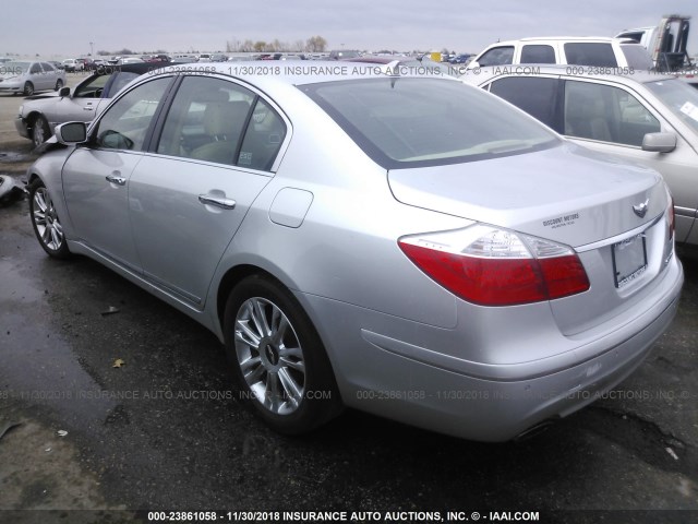 KMHGC46F89U044130 - 2009 HYUNDAI GENESIS 4.6L SILVER photo 3