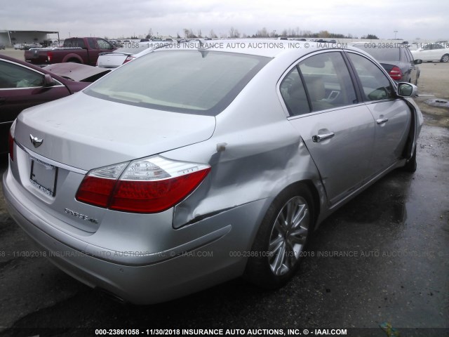 KMHGC46F89U044130 - 2009 HYUNDAI GENESIS 4.6L SILVER photo 4