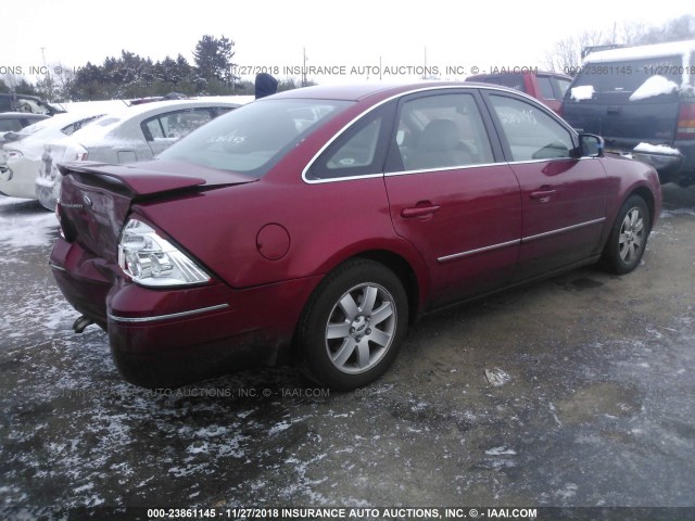 1FAHP24185G145434 - 2005 FORD FIVE HUNDRED SEL RED photo 4