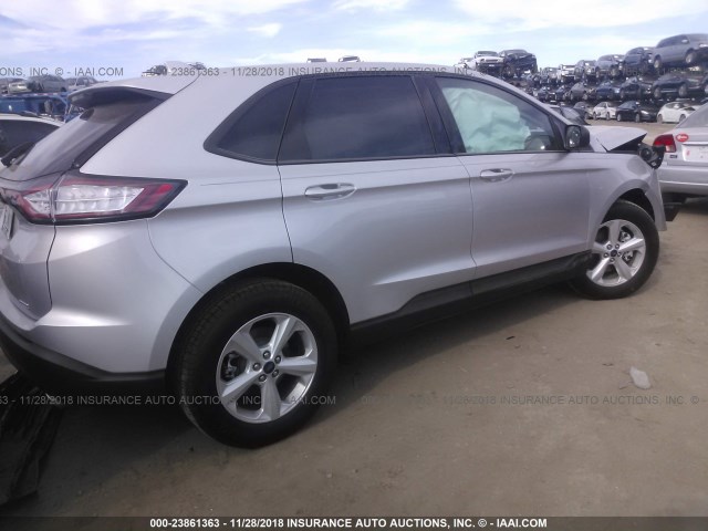 2FMPK3G98JBC58289 - 2018 FORD EDGE SE SILVER photo 4