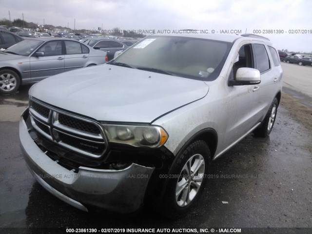 1C4SDJDT0CC117541 - 2012 DODGE DURANGO CREW SILVER photo 2