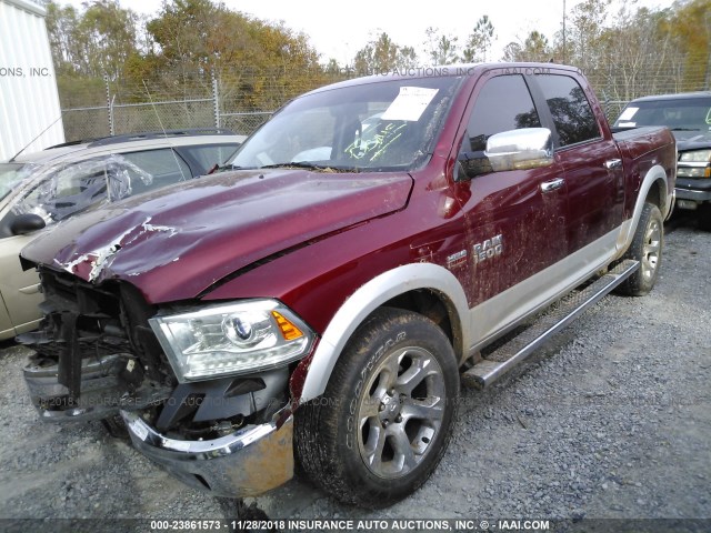 1C6RR7NT3FS739957 - 2015 RAM 1500 LARAMIE BURGUNDY photo 2