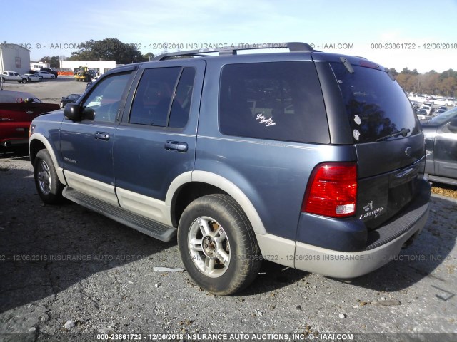 1FMZU63EX2UA13996 - 2002 FORD EXPLORER XLT BLUE photo 3