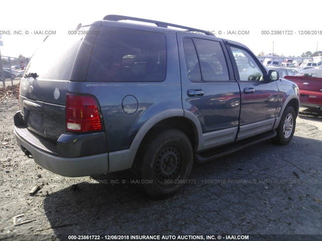 1FMZU63EX2UA13996 - 2002 FORD EXPLORER XLT BLUE photo 4