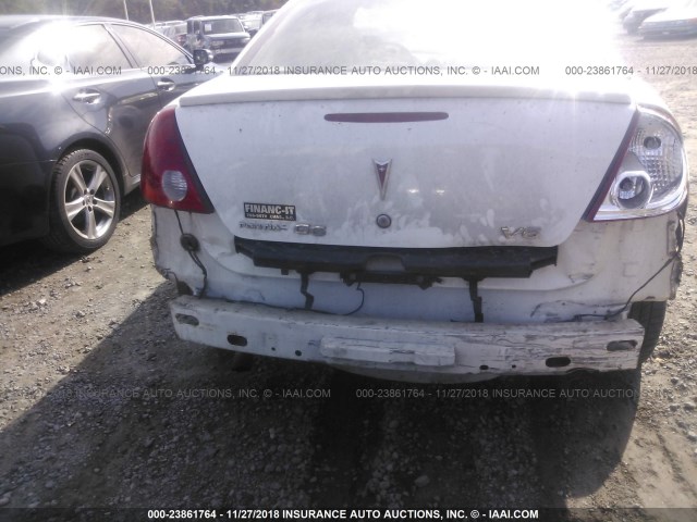 1G2ZG58NX74225078 - 2007 PONTIAC G6 SE WHITE photo 6