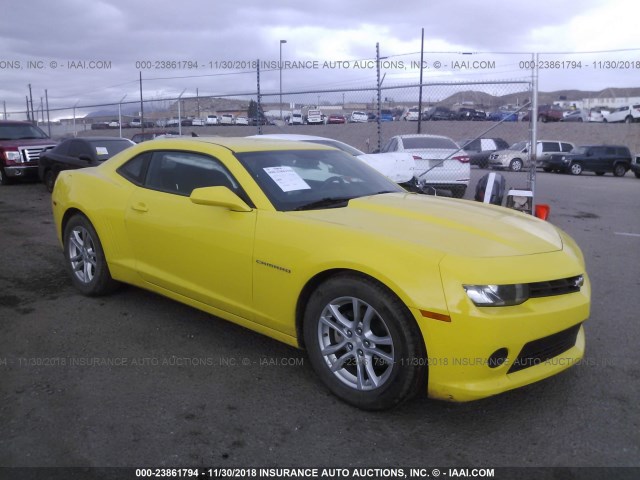 2G1FB1E33F9181874 - 2015 CHEVROLET CAMARO LS YELLOW photo 1