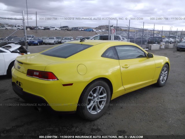 2G1FB1E33F9181874 - 2015 CHEVROLET CAMARO LS YELLOW photo 4