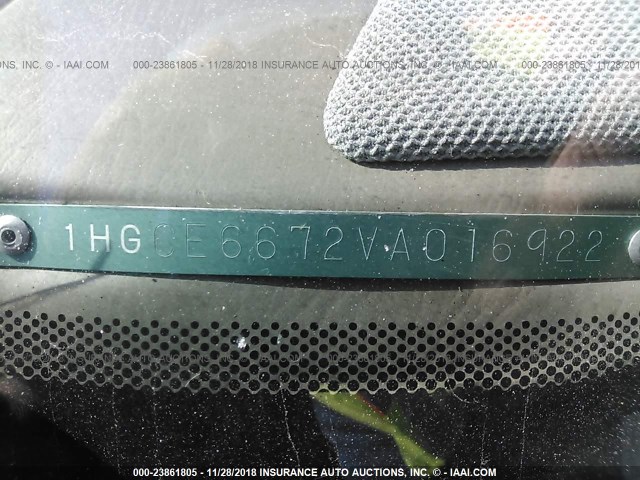 1HGCE6672VA016922 - 1997 HONDA ACCORD EX/EX-R GREEN photo 9