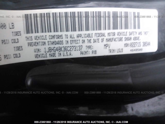 1J8HG48K36C273137 - 2006 JEEP COMMANDER Qara foto 9