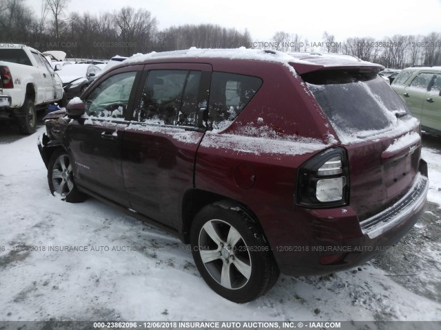 1C4NJCEAXGD774247 - 2016 JEEP COMPASS LATITUDE MAROON photo 3