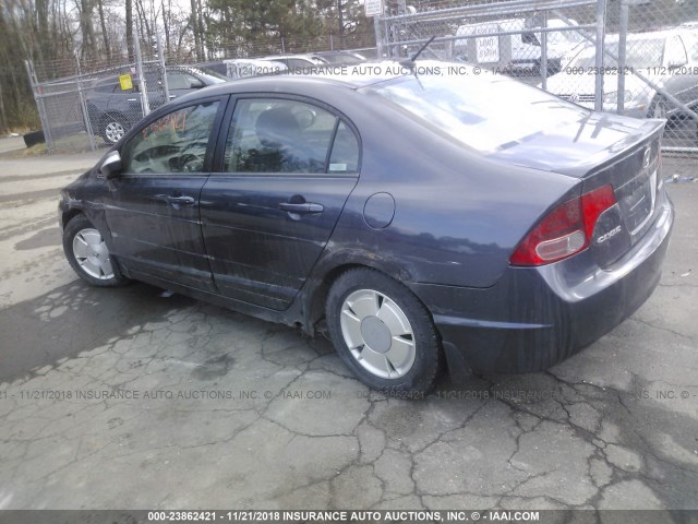 JHMFA36248S004536 - 2008 HONDA CIVIC HYBRID BLUE photo 3