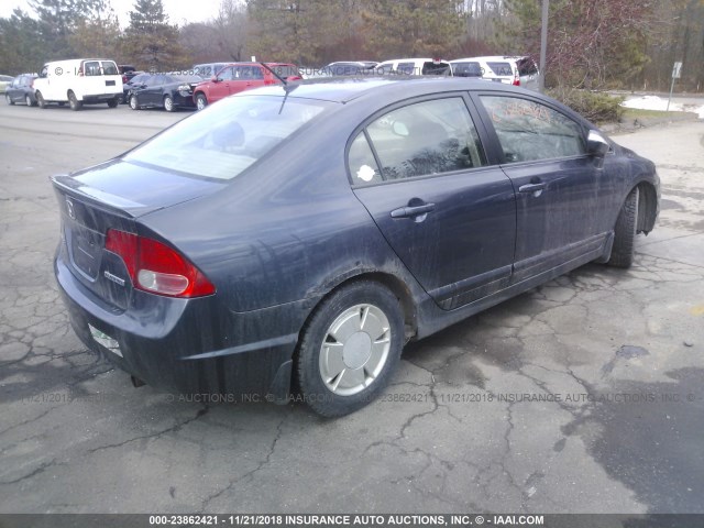 JHMFA36248S004536 - 2008 HONDA CIVIC HYBRID BLUE photo 4