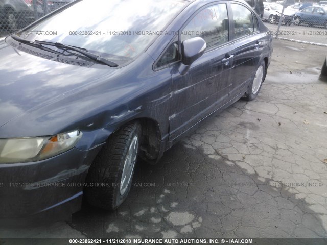 JHMFA36248S004536 - 2008 HONDA CIVIC HYBRID BLUE photo 6