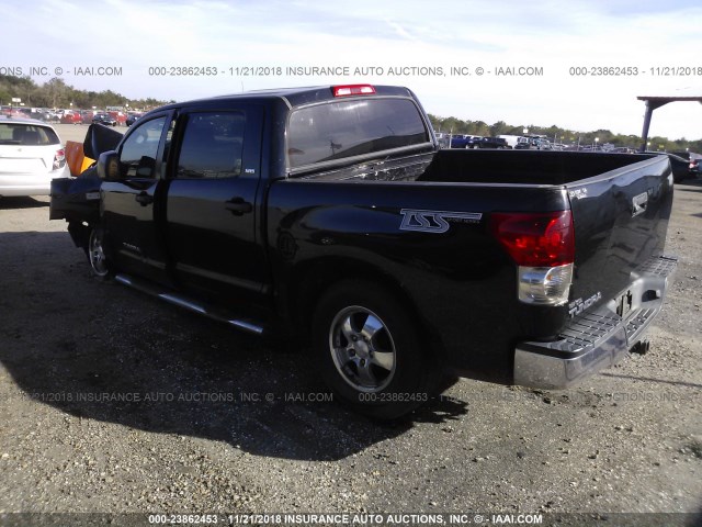 5TBEV54167S460724 - 2007 TOYOTA TUNDRA CREWMAX SR5 BLACK photo 3