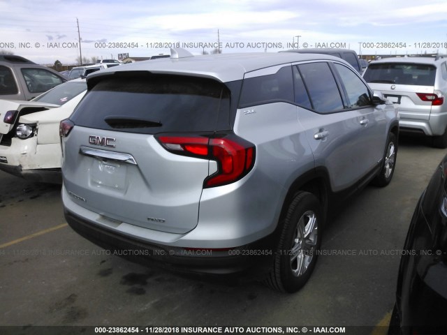 3GKALTEV8JL327563 - 2018 GMC TERRAIN SLE SILVER photo 4