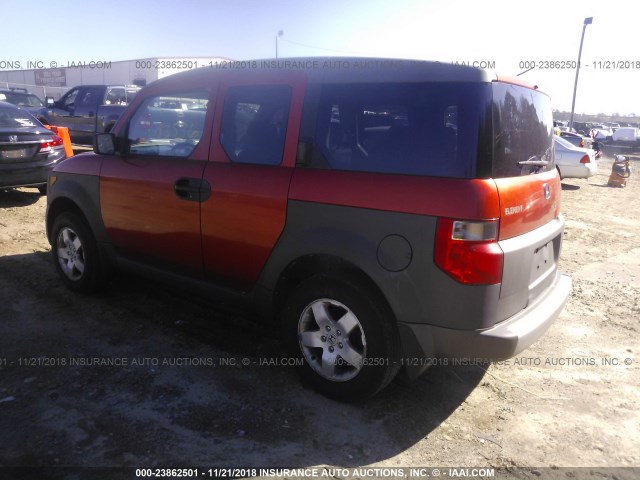 5J6YH28503L040115 - 2003 HONDA ELEMENT EX ORANGE photo 3