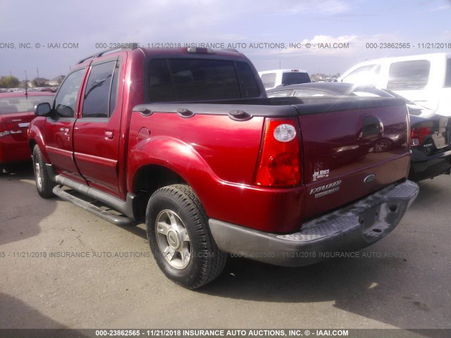 1FMZU67K24UC30316 - 2004 FORD EXPLORER SPORT TR  RED photo 3