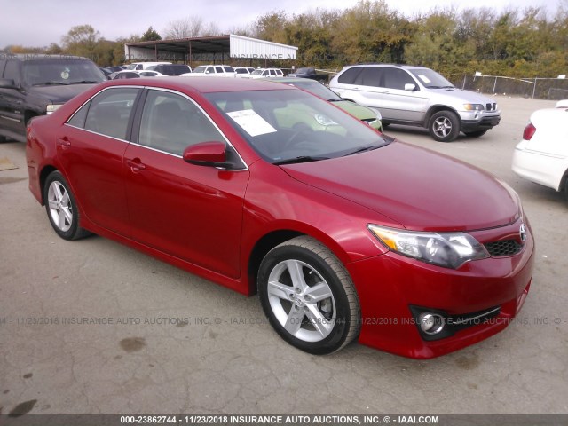 4T1BF1FK1CU572970 - 2012 TOYOTA CAMRY SE/LE/XLE RED photo 1