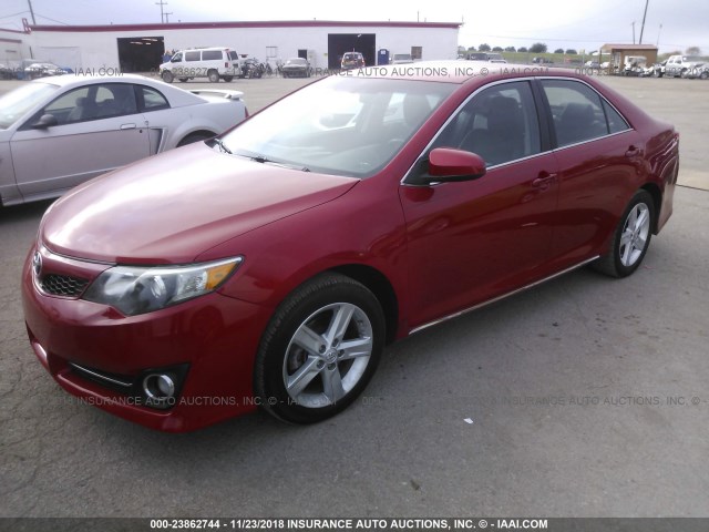 4T1BF1FK1CU572970 - 2012 TOYOTA CAMRY SE/LE/XLE RED photo 2