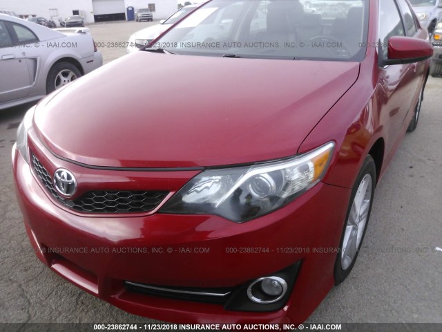 4T1BF1FK1CU572970 - 2012 TOYOTA CAMRY SE/LE/XLE RED photo 6