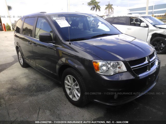 2C4RDGCG2JR223077 - 2018 DODGE GRAND CARAVAN SXT GRAY photo 1