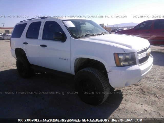 1GNFK13007R196816 - 2007 CHEVROLET TAHOE K1500 WHITE photo 1