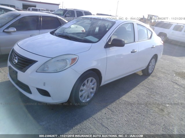 3N1CN7AP1CL845226 - 2012 NISSAN VERSA S/SV/SL WHITE photo 2