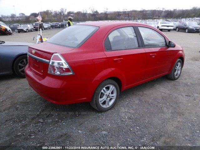 KL1TD5DE6AB102033 - 2010 CHEVROLET AVEO LS/LT RED photo 4