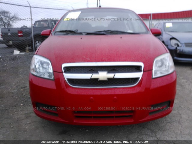 KL1TD5DE6AB102033 - 2010 CHEVROLET AVEO LS/LT RED photo 6