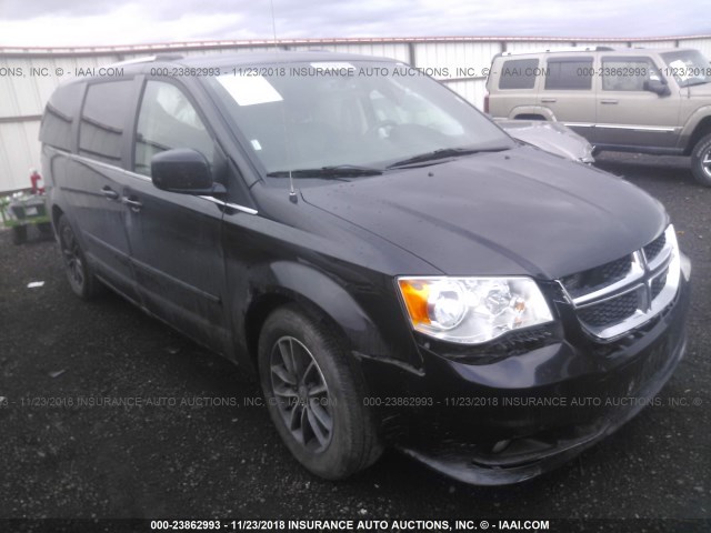 2C4RDGCG0HR714063 - 2017 DODGE GRAND CARAVAN SXT BLACK photo 1