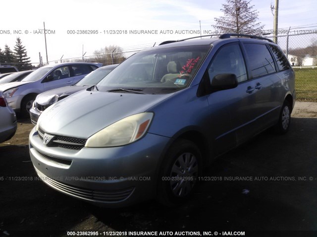 5TDZA23C25S298304 - 2005 TOYOTA SIENNA CE/LE BLUE photo 2