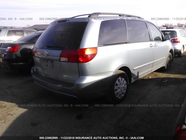 5TDZA23C25S298304 - 2005 TOYOTA SIENNA CE/LE BLUE photo 4