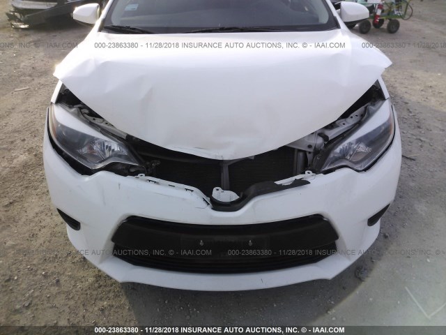 5YFBURHE4EP092194 - 2014 TOYOTA COROLLA L/LE/LE PLS/PRM/S/S PLS WHITE photo 6