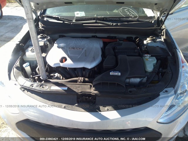 KMHEC4A48EA109910 - 2014 HYUNDAI SONATA HYBRID SILVER photo 10