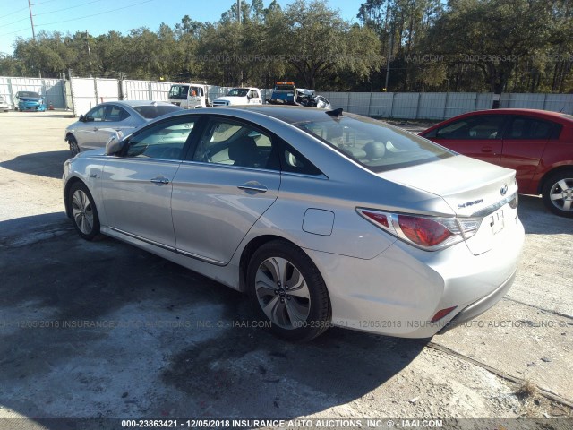 KMHEC4A48EA109910 - 2014 HYUNDAI SONATA HYBRID SILVER photo 3