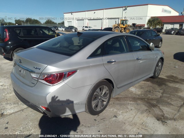 KMHEC4A48EA109910 - 2014 HYUNDAI SONATA HYBRID SILVER photo 4