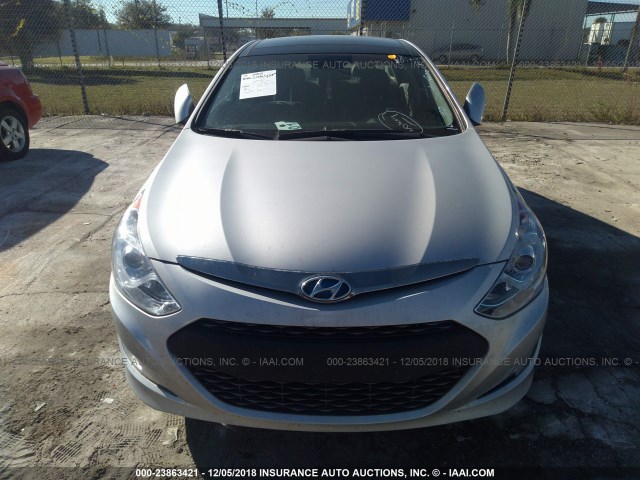 KMHEC4A48EA109910 - 2014 HYUNDAI SONATA HYBRID SILVER photo 6