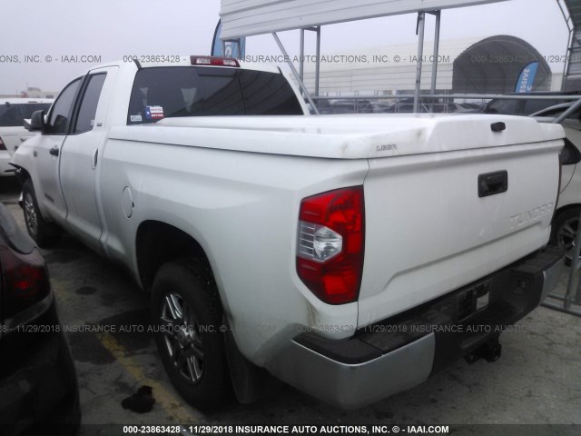 5TFRY5F17FX189310 - 2015 TOYOTA TUNDRA DOUBLE CAB SR/SR5 WHITE photo 3