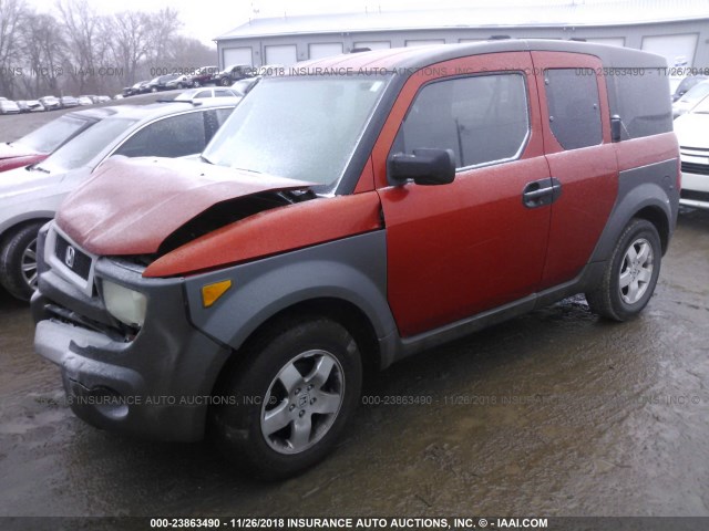 5J6YH18534L008996 - 2004 HONDA ELEMENT EX ORANGE photo 2