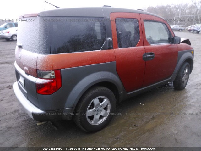 5J6YH18534L008996 - 2004 HONDA ELEMENT EX ORANGE photo 4