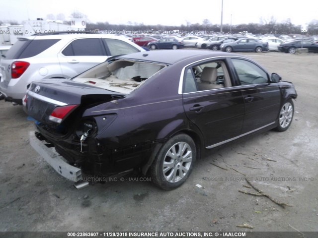 4T1BK3DB0BU412409 - 2011 TOYOTA AVALON LIMITED MAROON photo 4