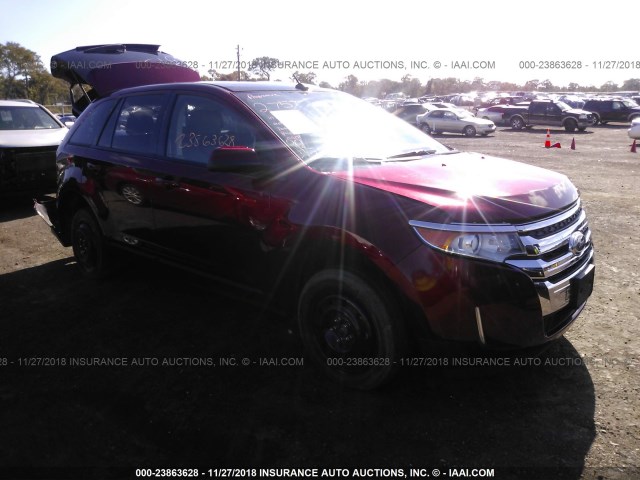 2FMDK3JC9EBA14406 - 2014 FORD EDGE SEL RED photo 1