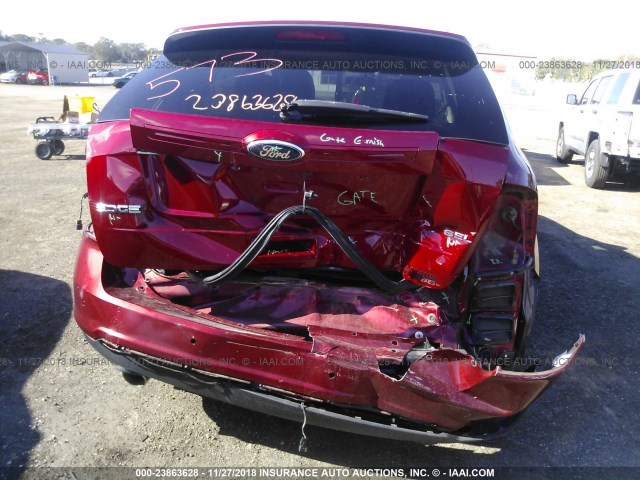 2FMDK3JC9EBA14406 - 2014 FORD EDGE SEL RED photo 6