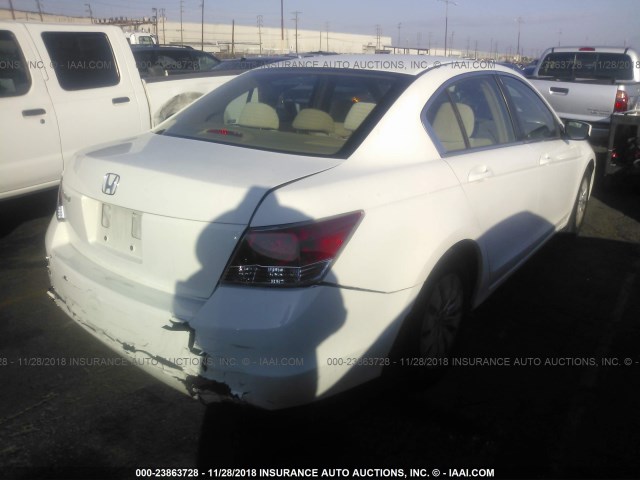 JHMCP26378C057746 - 2008 HONDA ACCORD LX WHITE photo 4