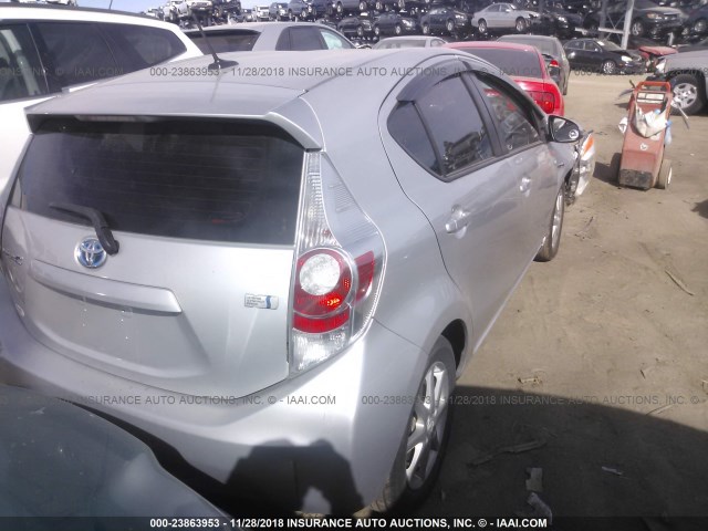 JTDKDTB33C1506250 - 2012 TOYOTA PRIUS C GRAY photo 4